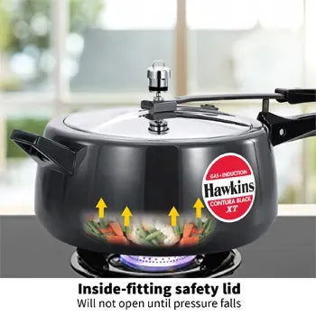 Hawkins Contura Black XT Pressure Cooker (6.5 Litre, Induction Compatible) (CXT 65)