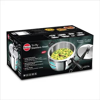 Hawkins Tri-Ply Stainless Steel Pressure Cooker (7 Litre Wide, Induction Compatible) (HSST 7W)
