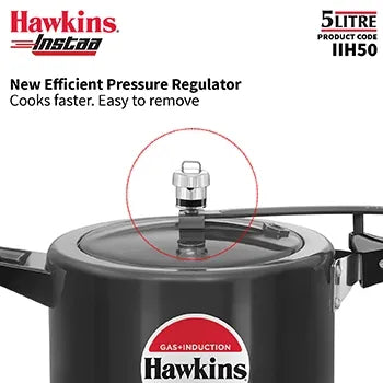 Hawkins Instaa Pressure Cooker (5 Litre, Induction Compatible) (IIH 50)