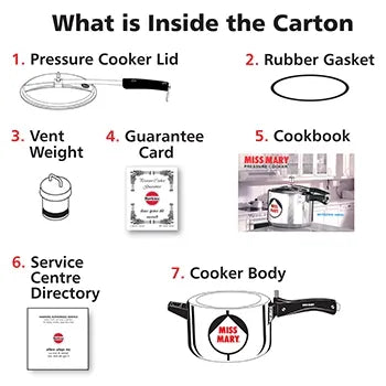 Hawkins Miss Mary Pressure Cooker (5 Litre, Aluminium Pressure Cooker) (MM 50)