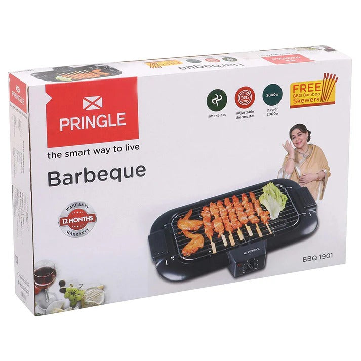 Pringle BBQ 1901 Electric Barbecue Grill (Black, 2000W)