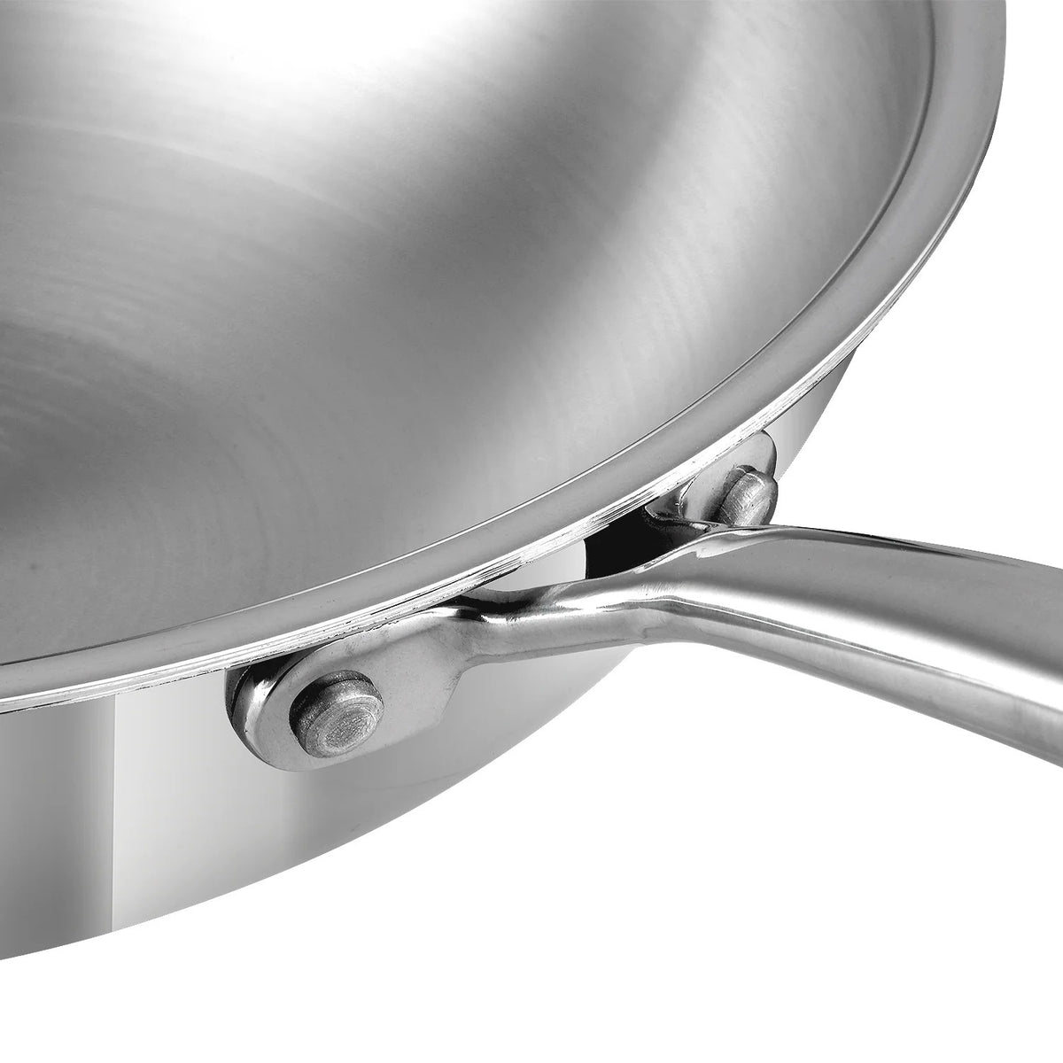 Vinod Platinum Triply Stainless Steel Wok, Induction Friendly (26 cm)