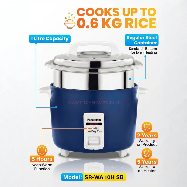 Panasonic SR-WA10H (SB) Automatic Rice Cooker (1L)