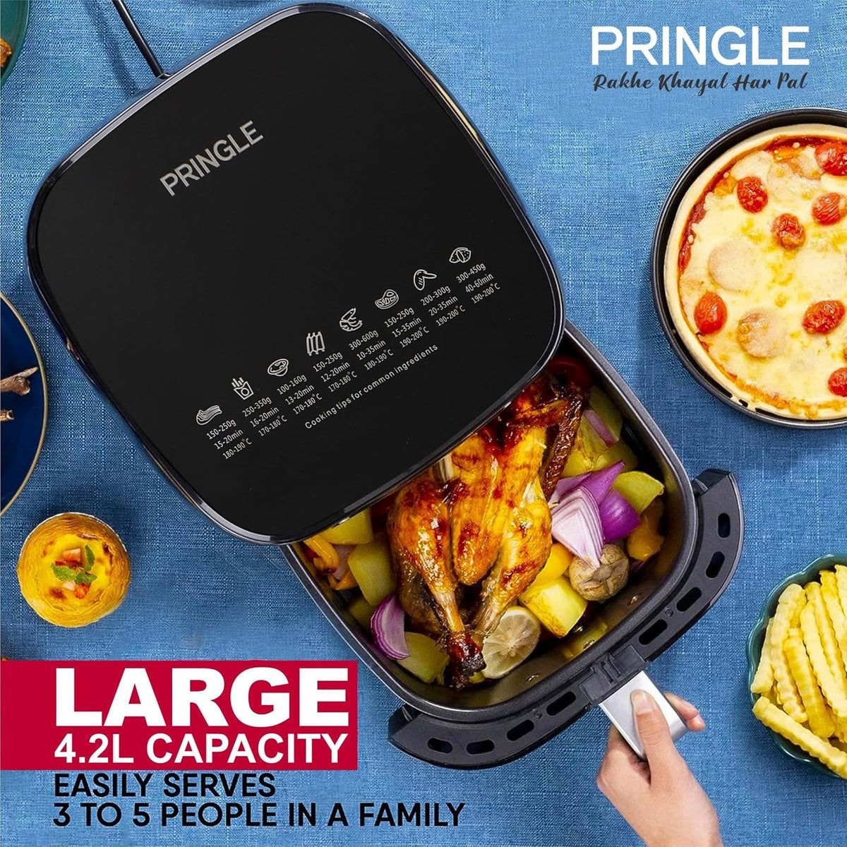 Pringle AF1406 Digital Air Fryer, Green/Black (4.2L) (1350W)