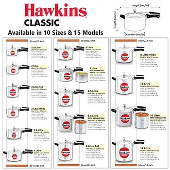 Hawkins Classic Pressure Cooker (4 Litre, Aluminium Pressure Cooker) (CL 40)