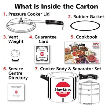 Hawkins Classic Pressure Cooker with Separator Set (6.5 Litre, Aluminium Pressure Cooker) (CL 66)