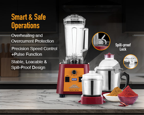 KENT Super Strong Grinder & Blender safety and speed controls