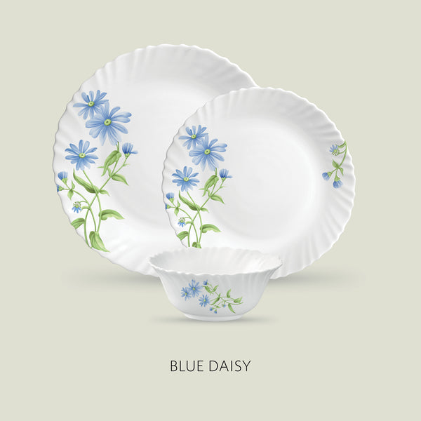 La Opala Diva Classique Blue Daisy 27 Piece Dinner Set