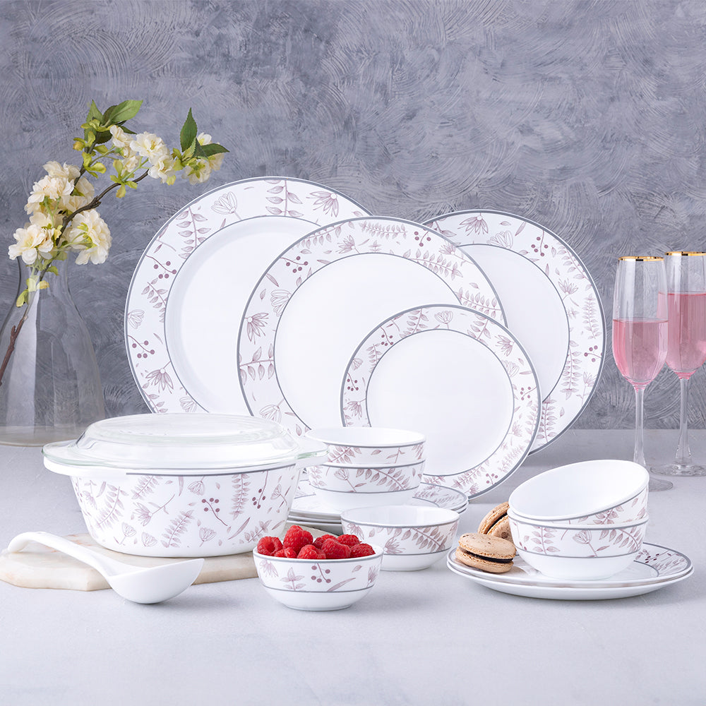 Larah by Borosil Grandeur Premia Opalware Dinner Set – 37 Pieces - product image 1