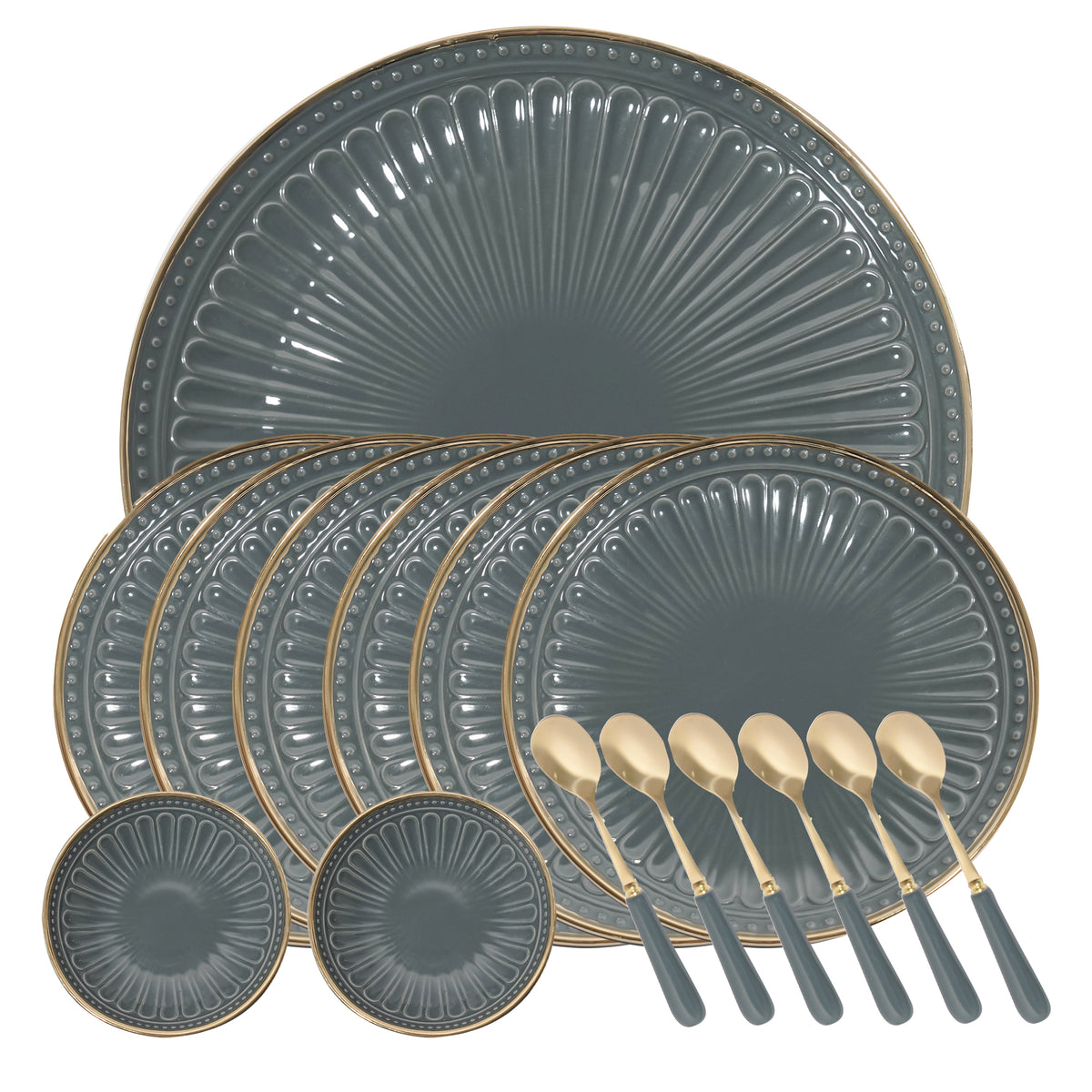 Addox Ceramic Round Snack Set - Image 1