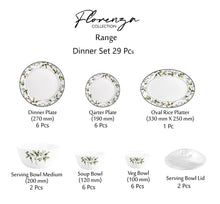 Cello Florenza Daniella Opalware Dinner Set (29 Pieces)