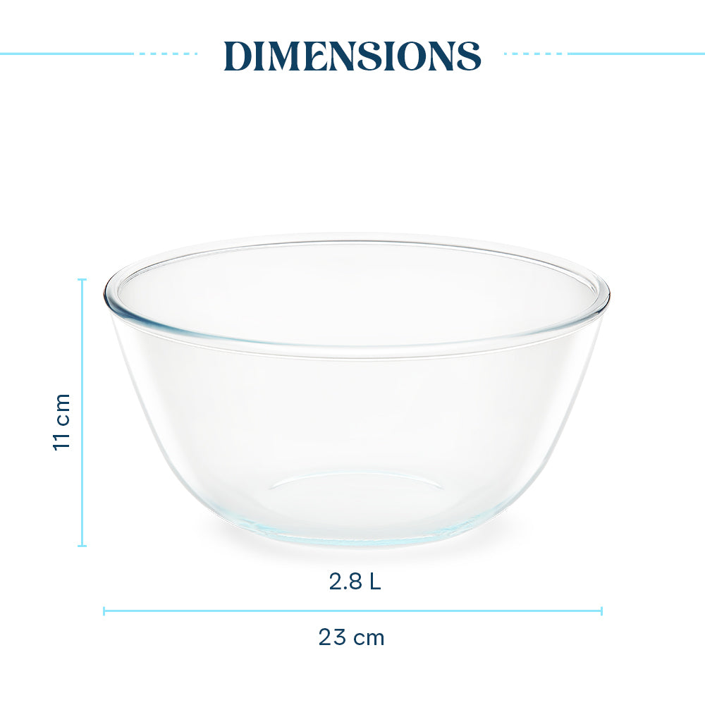 Borosil Mixing Bowl without Lid (2.8 L)