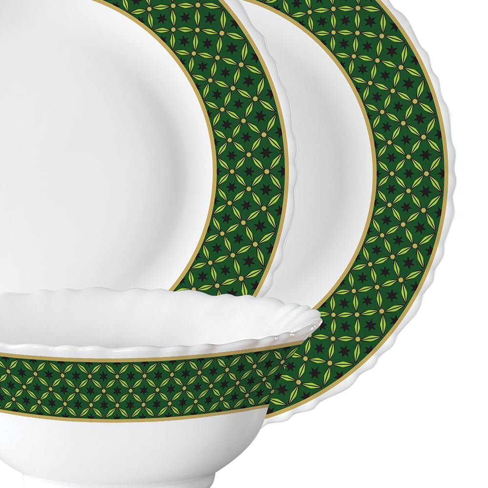 Larah by Borosil Yuri Opalware Dinner Set (27 Pieces)