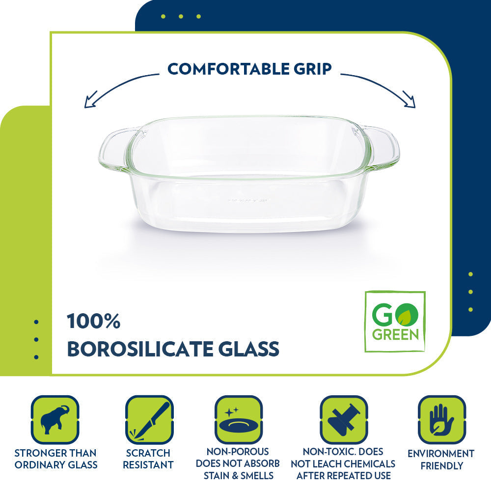 Borosil Deep Rectangular Dish (1.5 L)