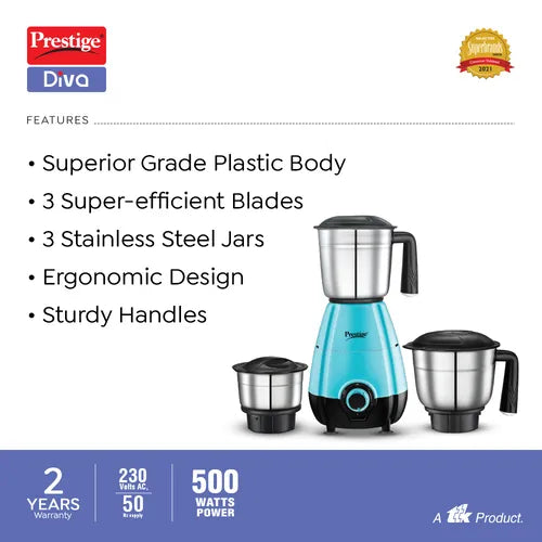 Prestige Diva 500W Mixer Grinder