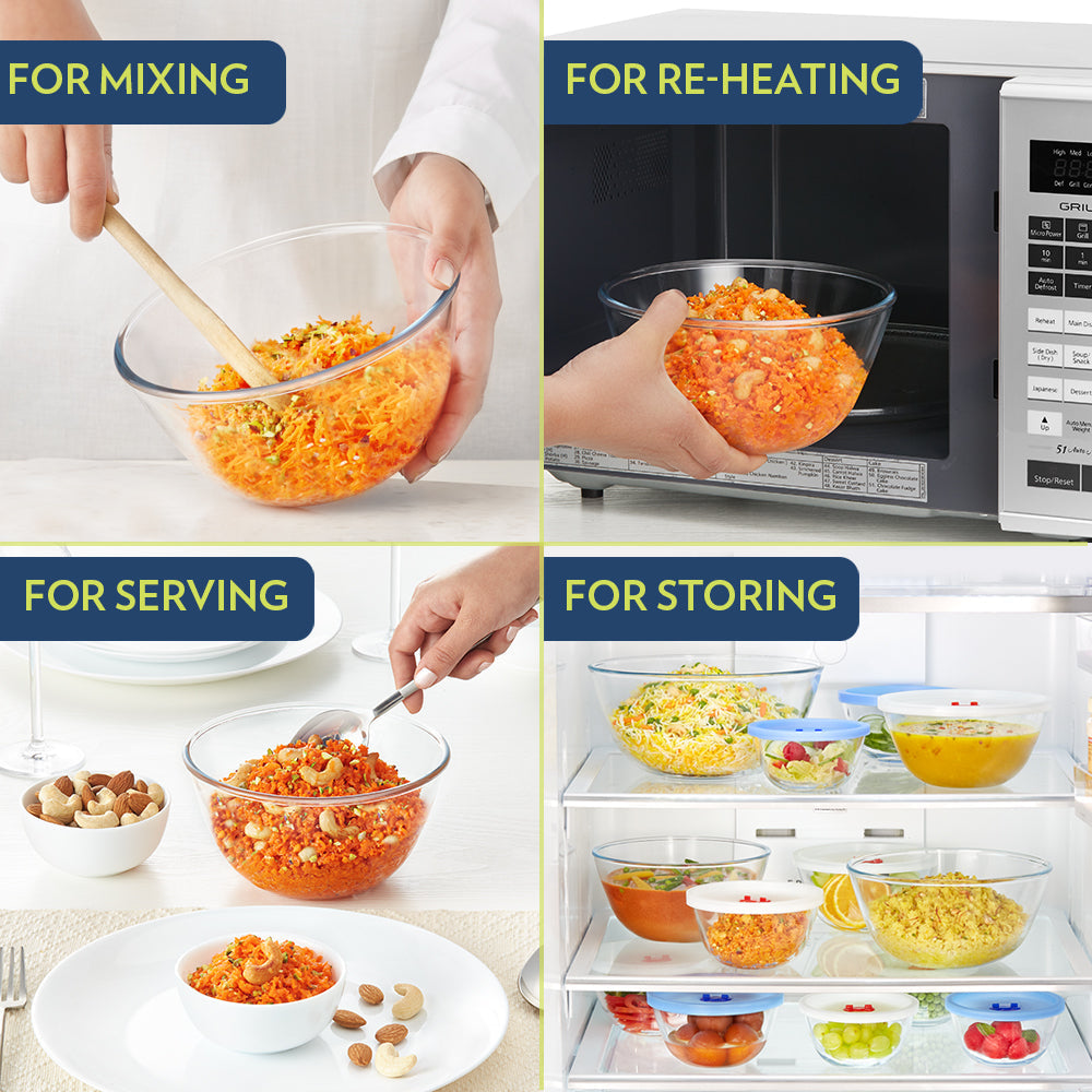 Borosil Mixing Bowl with Lid (750 ml)