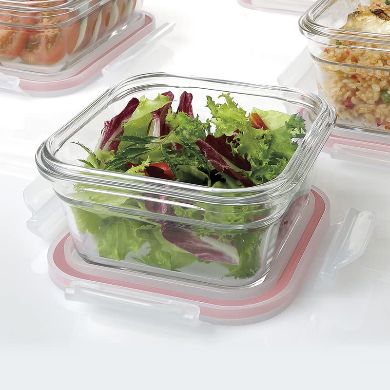 Glasslock Ring Taper Square Glass Container (400 ml)