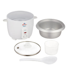 Bajaj Majesty RCX1 Mini Rice Cooker, White (400ml) (200W)