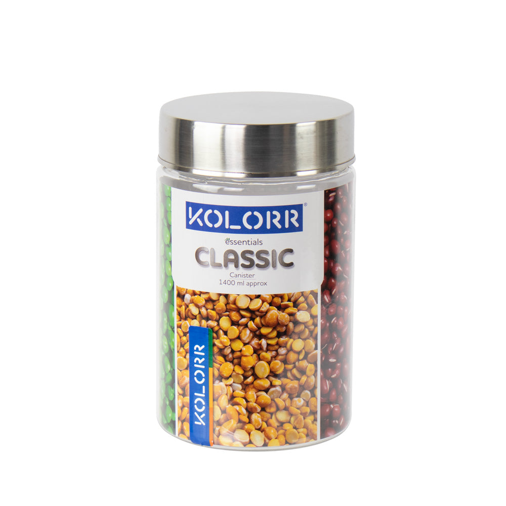 Kolorr Classic Round PET Jar, Set of 2 (1.4 L)