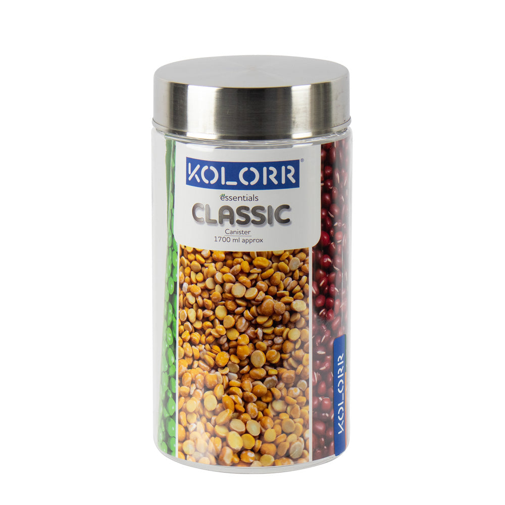Kolorr Classic Round PET Jar, Set of 2 (1.7 L)