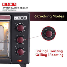 Usha OTGW-3635RC Oven Toaster Griller (35L, 1600W)