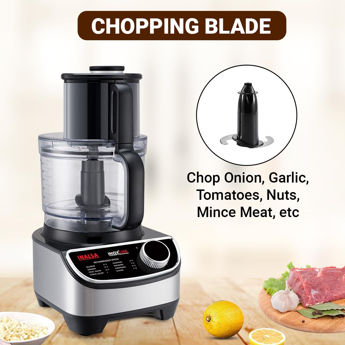 Inalsa Food Processor Inox 1200