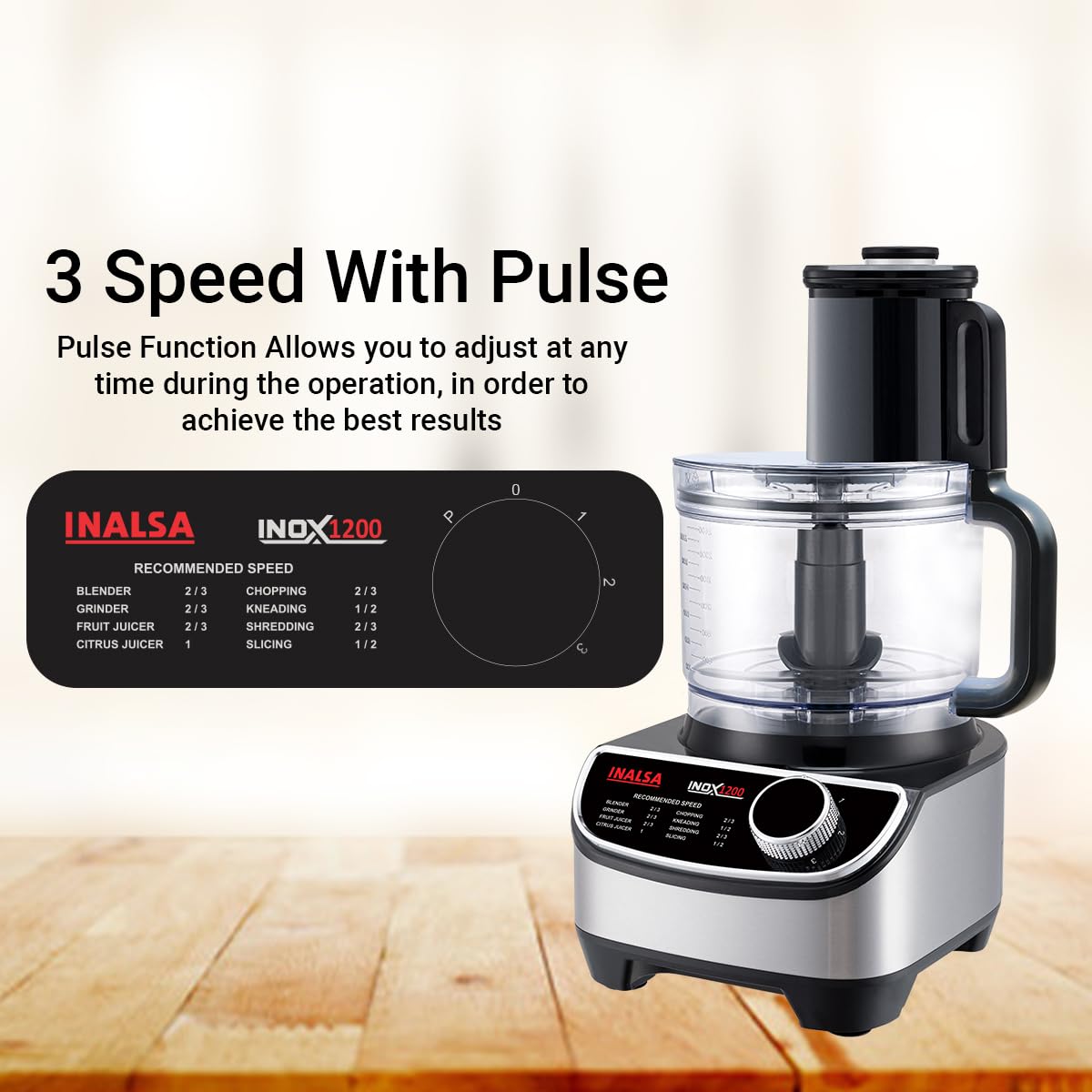 Inalsa Food Processor Inox 1200