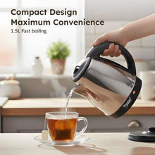 Prestige PKOSS 1.5L Stainless Steel Electric Kettle, Silver & Black (1350W)