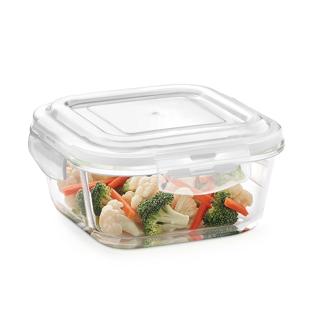 Borosil Klip N Store Square Glass Container (520 ml)