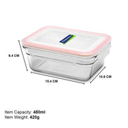 Glasslock Ring Taper Rectangle Glass Container (480 ml)