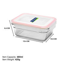 Glasslock Ring Taper Rectangle Glass Container (480 ml)