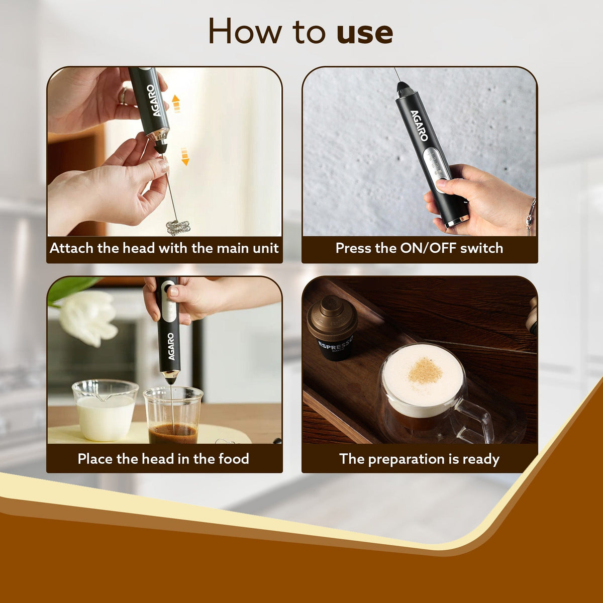 AGARO Royal Milk Frother & Whisk (4W)