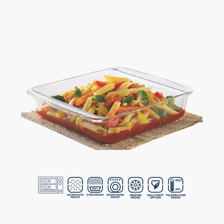 Borosil Square Dish with Handle without Lid (1.6 L)