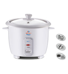 Bajaj Majesty RCX1 Mini Rice Cooker, White (400ml) (200W)