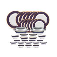 La Opala Diva Sovrana Regent Blue Opalware Dinner Set (35 Pieces)
