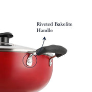 Vinod Zest Inducto Non-Stick Deep Kadhai with Glass Lid (5.5 L)