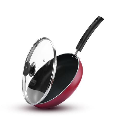 Vinod Zest Inducto Non-Stick Deep Frypan with Glass Lid (22 cm)