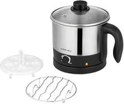 Bajaj KTS Multicook Electric Kettle, Black & Silver (1L)