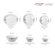 La Opala Diva Classique Mystrio Black Opalware Dinner Set (35 Pieces)