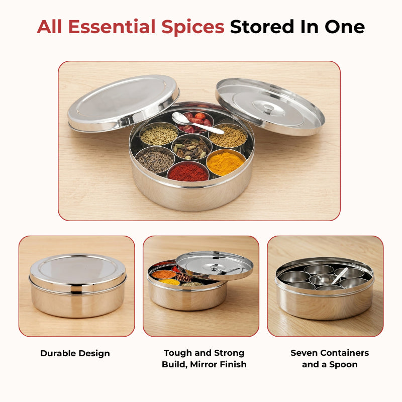 Vinod Stainless Steel Masala Dabba No. 10 (6.5 Inch)