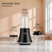 Prestige Nutri-Zen Mixer Grinder with 3 Polycarbonate Jars, Black (800W)