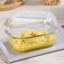 Borosil Klip N Store Rectangle Glass Container (370 ml)