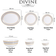Cello Divine Elinor Opalware Dinner Set (27 Pieces)