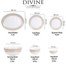 Cello Divine Elinor Opalware Dinner Set (27 Pieces)