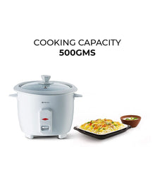 Bajaj Majesty RCX1 Mini Rice Cooker, White (400ml) (200W)