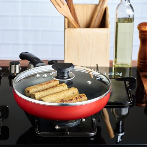 Vinod Zest Inducto Non-Stick Deep Frypan with Glass Lid (22 cm)