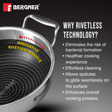 Bergner Hi-Tech Prism Kadai with Glass Lid (1.5L, 20 cm)