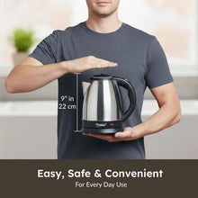 Prestige PKOSS 1.5L Stainless Steel Electric Kettle, Silver & Black (1350W)