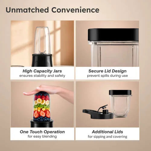 Prestige Nutri-Zen Mixer Grinder with 3 Polycarbonate Jars, Black (800W)