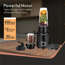 Pringle Alexa Nutri Blender & Mixer Grinder with 2 Jars, Black (450W)